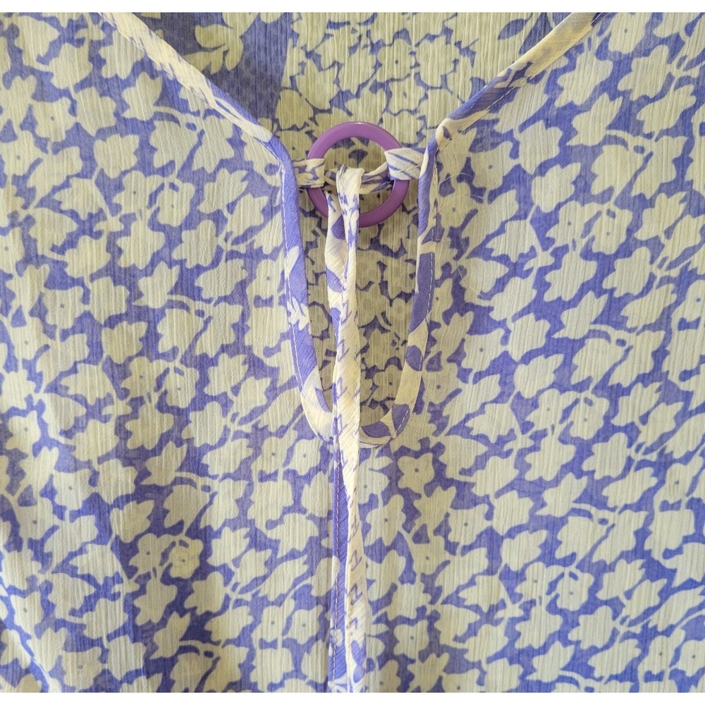 Susan Graver Style Tunic Tops 1X Sheer Lot Of 3 Purple Green Blue Longsleeve - Picture 12 of 16